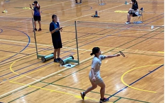大会の様子1 バドミントン部(女子)/大会の様子1です。